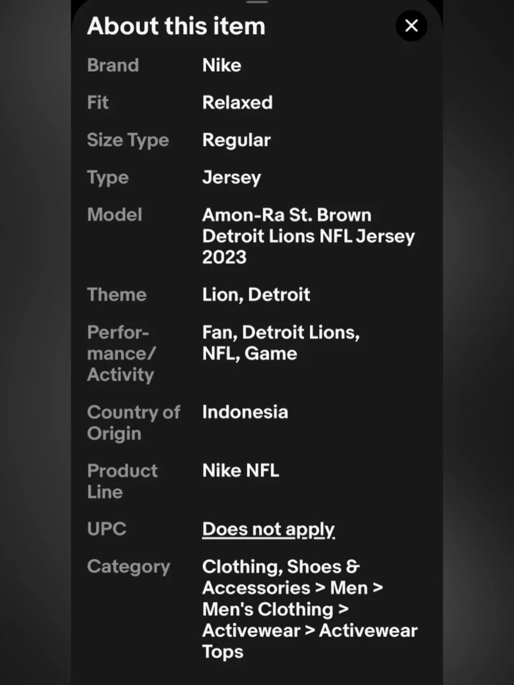 Amon-Ra St. Brown Detroit Lions Men's Nike NFL Jersey Size Large | #14
